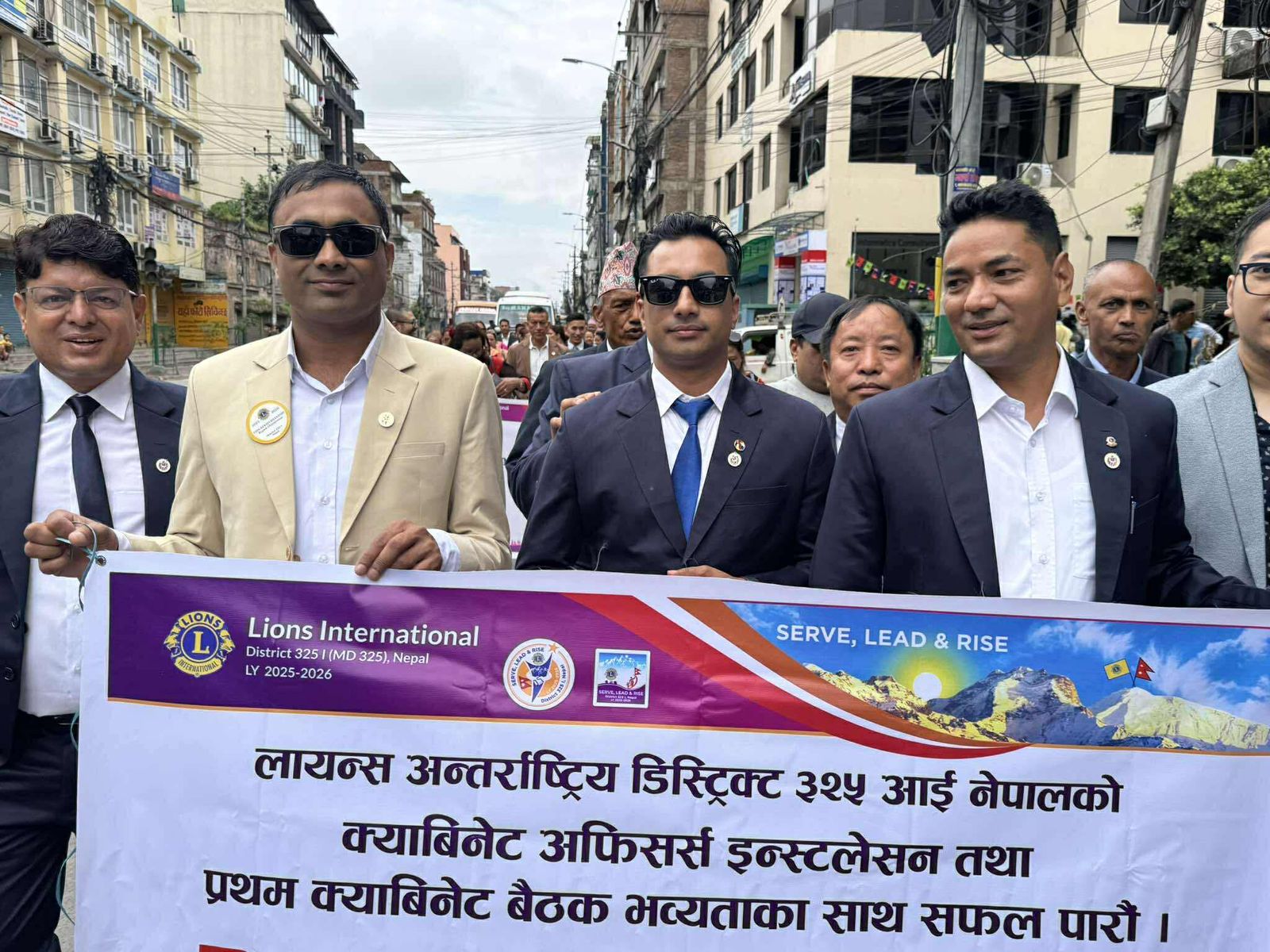Lions Club members participating in a community service project in Nepal